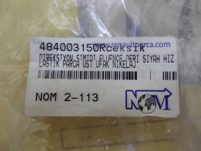 Direksiyon Simidi Fluence Deri Siyah Hız Sabitleyicili Alt Plastik Parca Üst Ufak Nikelaj 484003150R