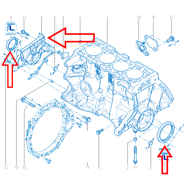 Motor Ön Kapak-Krank Keçe