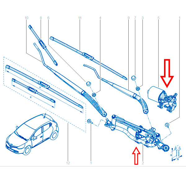 Ön Cam Silecek Şasesi ve Motoru