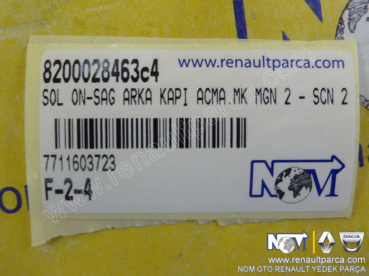 Sol Ön - Sağ Arka Kapı Açma Modülü Megane 2 - Scenic 2 8200028463