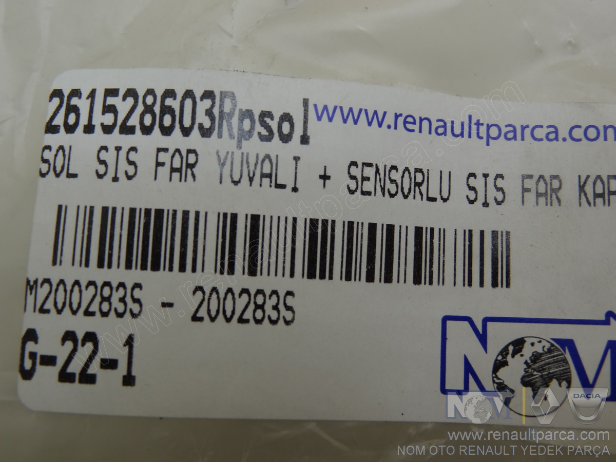 Sol Sis Far Yuvalı Sensörlü Sis Far Kapağı Megane 4 261528603R